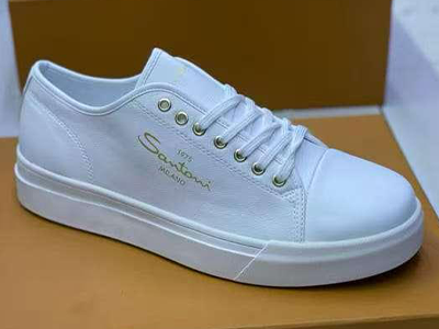 White Santoni Milano casual leather sneakers